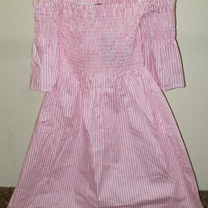 Pink and white dress